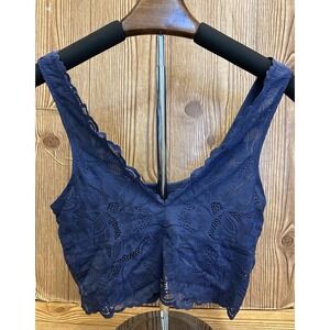Aerie Bralette‎ Bra Wireless Floral Lace Blue Size Small S